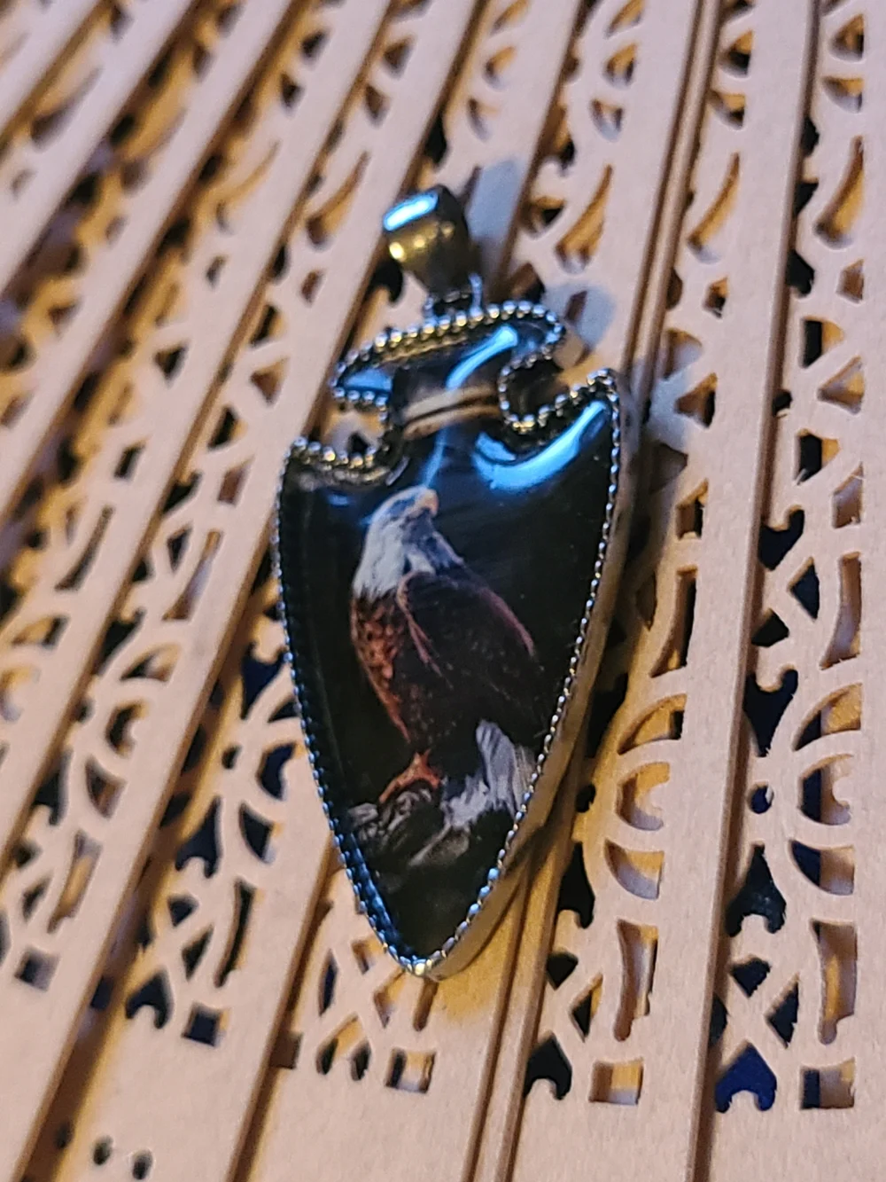 Eagle Pendant Necklace in Black and Brown